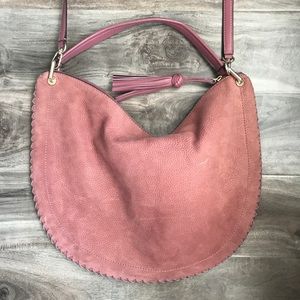Kate Spade Pebbled Pink Leather Boho Slouch Purse